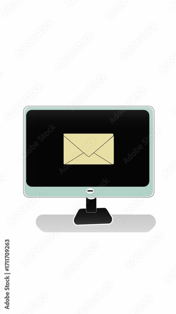 Poster inbox communication technology modern minimalist design vertical video. electronic mail notification