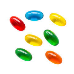 pills on white background