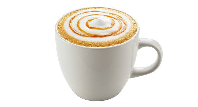 A cup of caramel latte coffee drink.