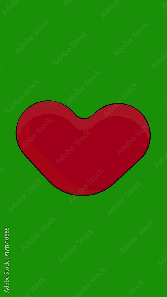 Poster animated red heart perfect for romantic projects wedding and greeting cards vertical video. animated