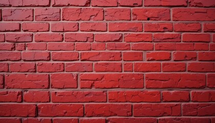 close up texture of a vibrant red brick wall showing rough surface detail and pattern