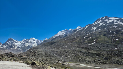 snow covered mountains in winter