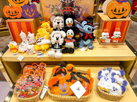 Tokyo, Japan - September 12, 2025 - Disney 2025 Halloween Collection at display at the Disney Store in the Takashimaya Department store in Shinjuku