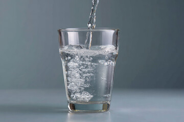 fresh water poured in glass