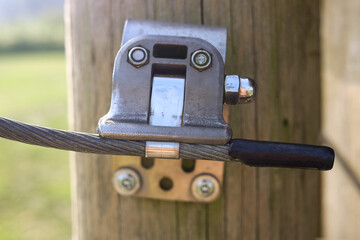 Climbing course, zipline, cable end, climbing safety, cable, safety, climbing, climbing sport
