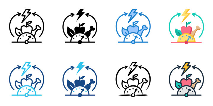 Energy Eats icon set multiple style collection