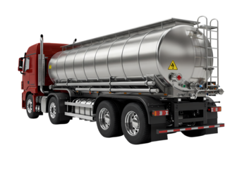 Stainless Steel Tanker Truck Transportation and Logistics Vehicle isolated on transparent background