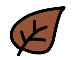 秋の素材　落ち葉　枯れ葉　アイコン　シンプルイラスト