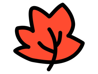 秋の素材　紅葉　落ち葉　枯れ葉　アイコン　シンプルイラスト