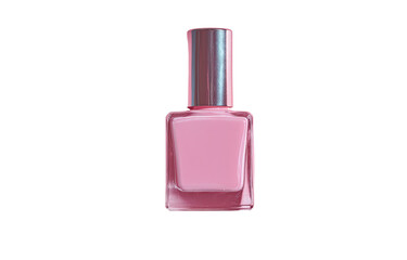 Pink nail polish bottle, isolated on black