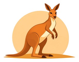 Cartoon kangaroo in profile
