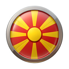 Obraz premium Macedonia flag icon isolated on transparent background, a symbol of the nation