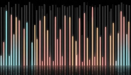 Abstract neon bar graph