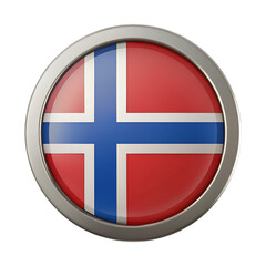 Obraz premium Round norway flag isolated on transparent background for web and print purposes