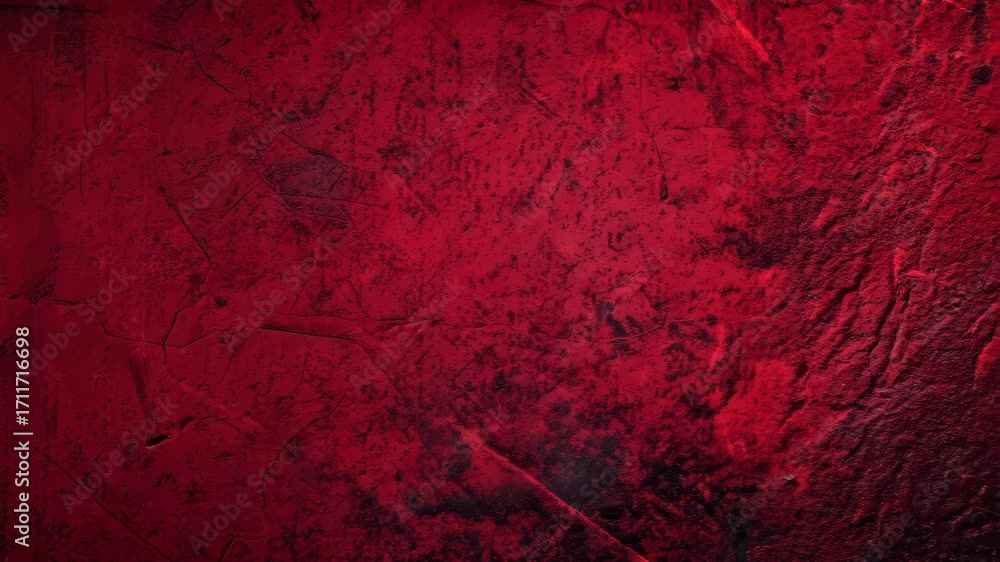 Poster this abstract image features a vivid red texture with grunge effects and dark shadows, perfect for c