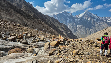 hiking in the mountains
