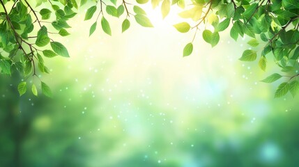 Tree branches gently swaying in the breeze, with sunlight filtering through the leaves on a sunny day.