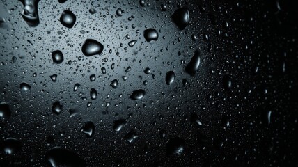 Raindrops on darkened surface neural network AI generated
