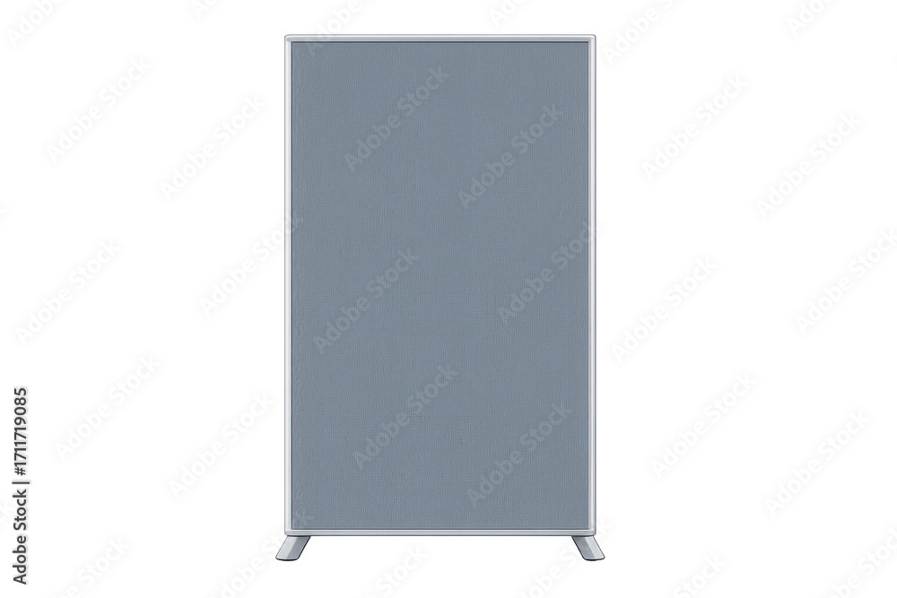 Poster blank grey partition wall displaying on transparent background