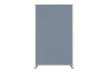 Blank grey partition wall displaying on transparent background