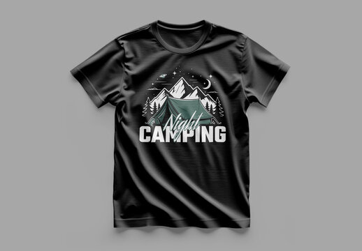 Night Camping Tshirt Design For Men