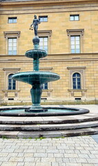 Fototapeta premium Munich fountains: bronze composition of the Crown Prince Ruppert-Brunnen fountain.