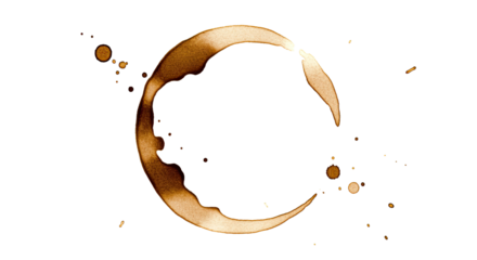 Coffee Ring Stain on White Background 2.