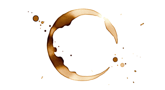 Coffee Ring Stain on White Background 2.