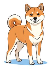 Cartoon Shiba Inu dog
