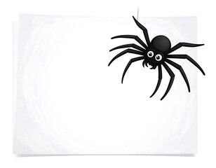Cartoon spider on blank paper