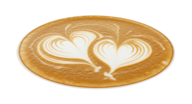 Double heart latte art coffee cup. - Powered by Adobe