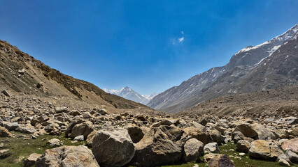 mountain landscape with blue sky