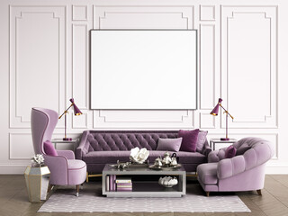 Classic interior room with copy space.3d rendering