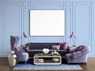 Classic interior room with copy space.3d rendering