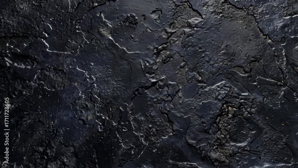 Poster a detailed close-up of a textured dark gray surface showcasing unique patterns and depth. ideal for 