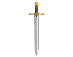 Cartoon sword, gold accents
