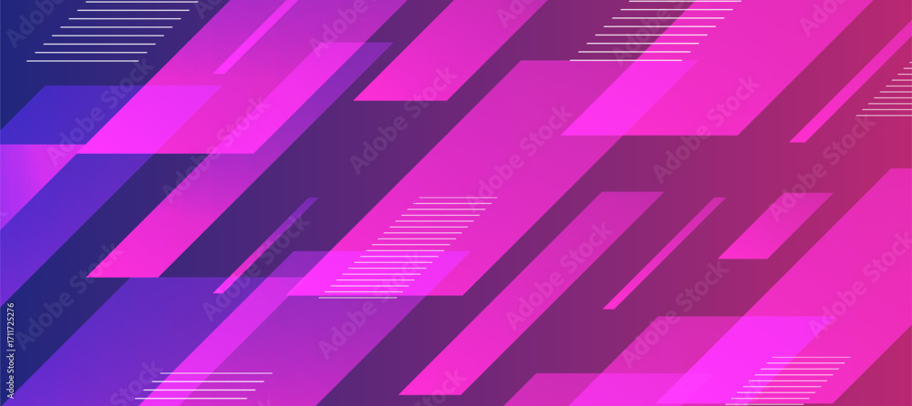Poster colorful abstract background with translucent magenta and purple rectangles in a dynamic diagonal pa