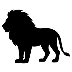 Wild lion silhouette vector illustration isolated on white background for logo, design, and decoration