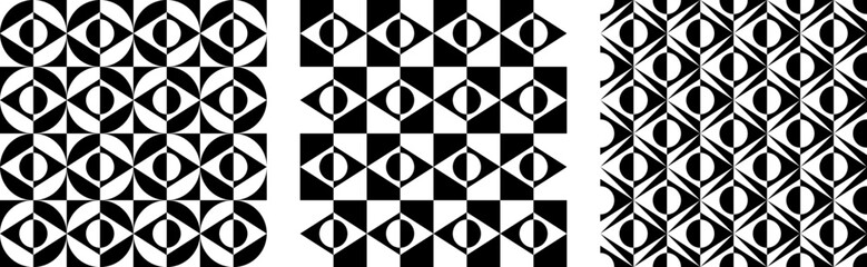 black and white brazil flag pattern set. vector illustration