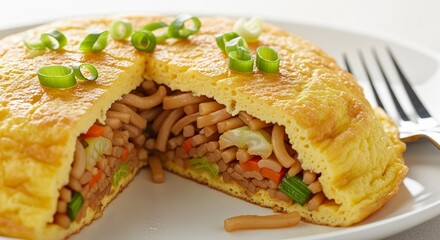 焼きそば入り玉子焼き