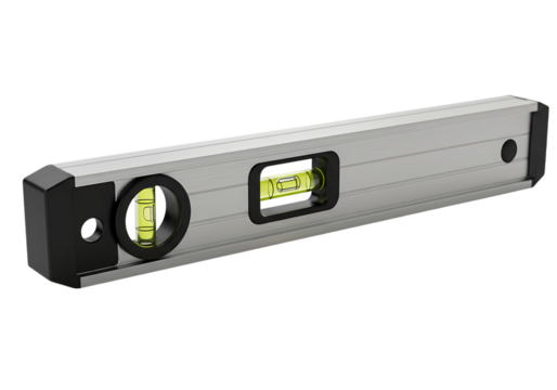 Professional Grade Aluminum Level Tool for Construction and DIY Projects isolated on transparent background - Powered by Adobe