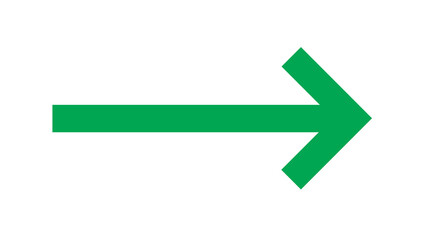 Bold green arrow points to the right on a stark black background signifying direction.
