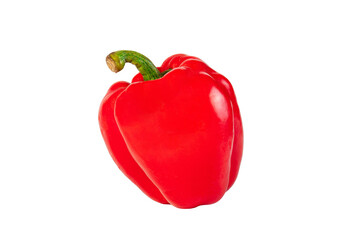 Red sweet bell pepper isolated on transparent background
