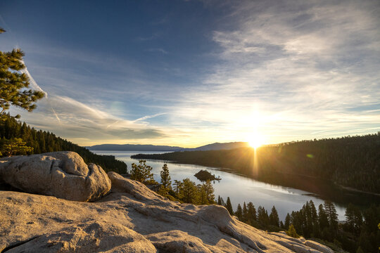 Sunrise over Emerald Bay, Lake Tahoe