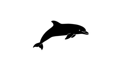 Majestic black dolphin jumping gracefully in the water aquatic mammal