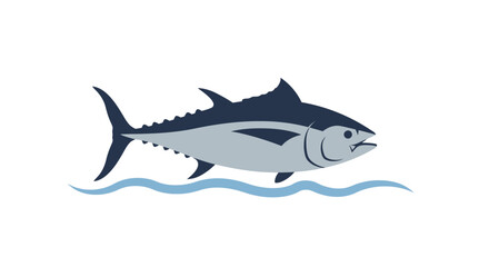 Majestic tuna fish swimming gracefully through ocean waves marine life