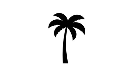 Obraz premium Silhouette of a single palm tree on for tropical design elements