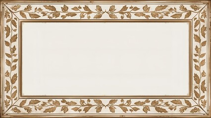 Obraz premium Elegant rustic frame with a natural braided wood border on a clean, light background. Simple and minimalist farmhouse or country style design template for announcements, stationery, or quotes with cop