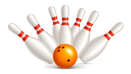 Bowling pins and ball graphic