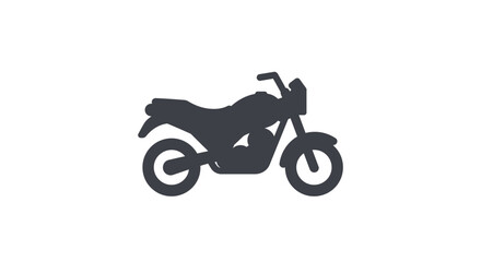 Fototapeta premium Dark silhouette of a motorcycle ready for adventure on a clean white canvas